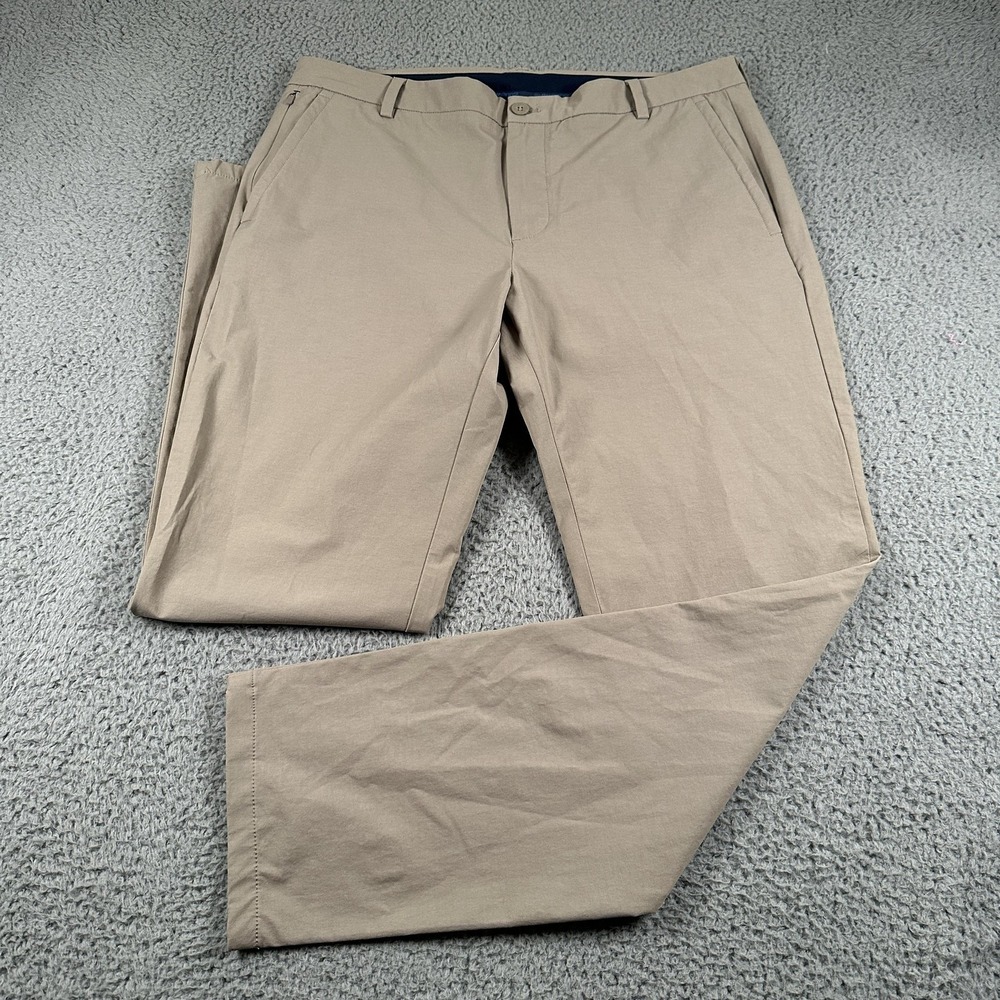 Vineyard Vines OTG Chino Pants Mens 36x32 Beige Straight Leg Performance Golf